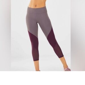 Fabletics Two-Tone Gray and Plum Leggings
